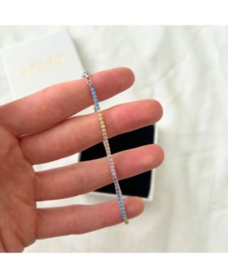 Pastel Color Colourful Sterling Silver Tennis Bracelet