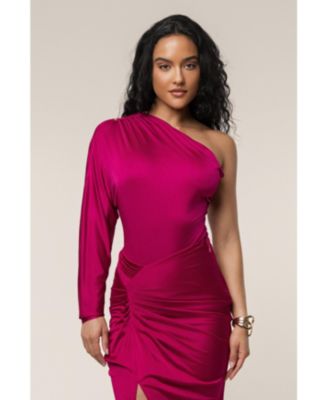Women's One Shoulder Shirred Bodysuit