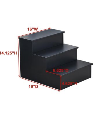 Darien 3 Step Wood Step Stool for Adults or Kids, Dog Stairs