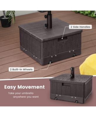 175 LBS Outdoor Fillable Umbrella Base with Table Tray