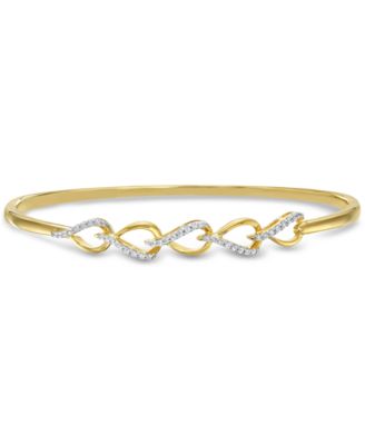 Diamond Link Bangle (1/4 c.t t.w.) in 10k Yellow Gold