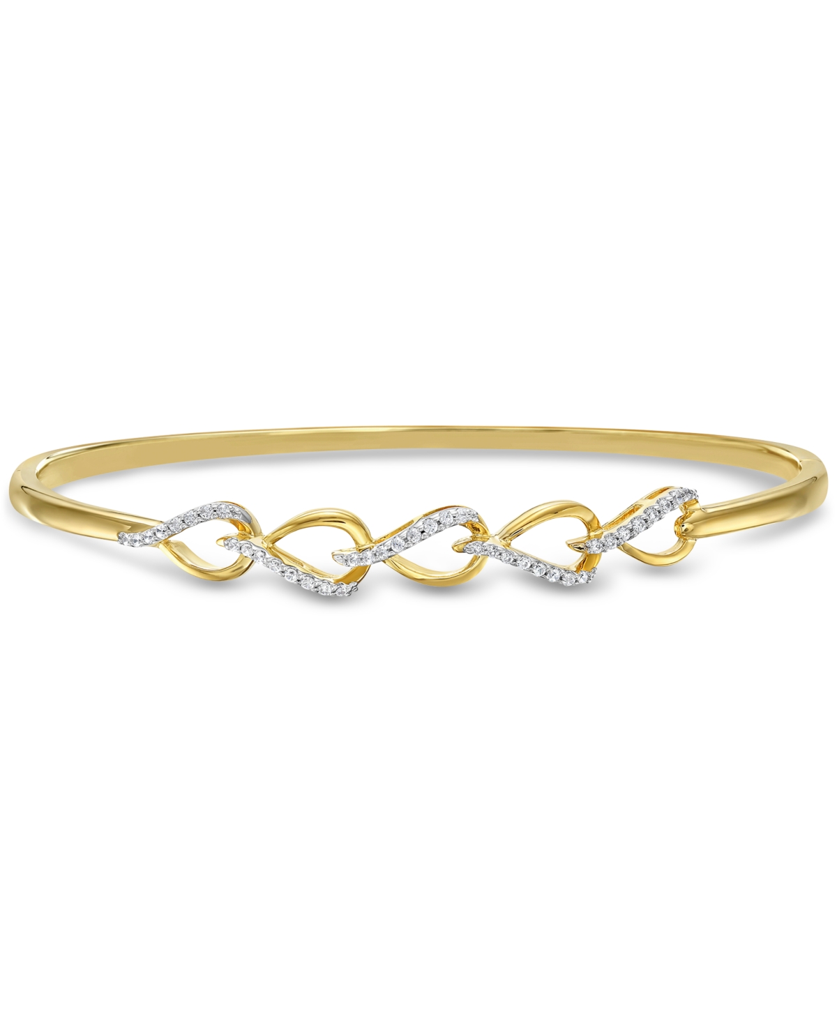 Macy's Diamond Link Bangle (1/4 C.t T.w.) In 10k Yellow Gold In Gold