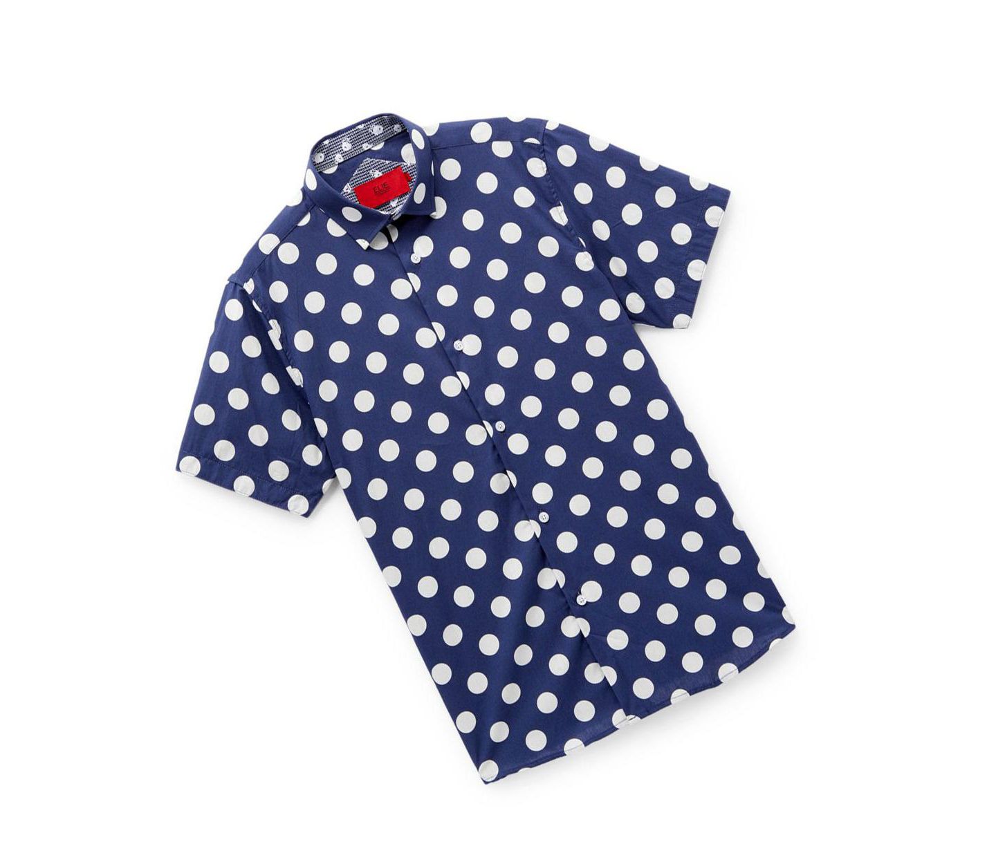 Рубашка Elie Balleh Navy Short Sleeve Navy Polka Dot Slim Fit Short Sleeve Shirt для мальчиков, цвет: Тёмно-синий — фото 2