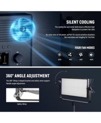 100W Bi Color LED Panel Video Light Kit, 960 LEDs 38600Lux0.5m 2500K-8500K CRI96+/TLCI97+ 0-100% Dimming, APP/2.4G/Panel/DMX Control for Pro Studio Photography Recording Stage Lighting, AP100B