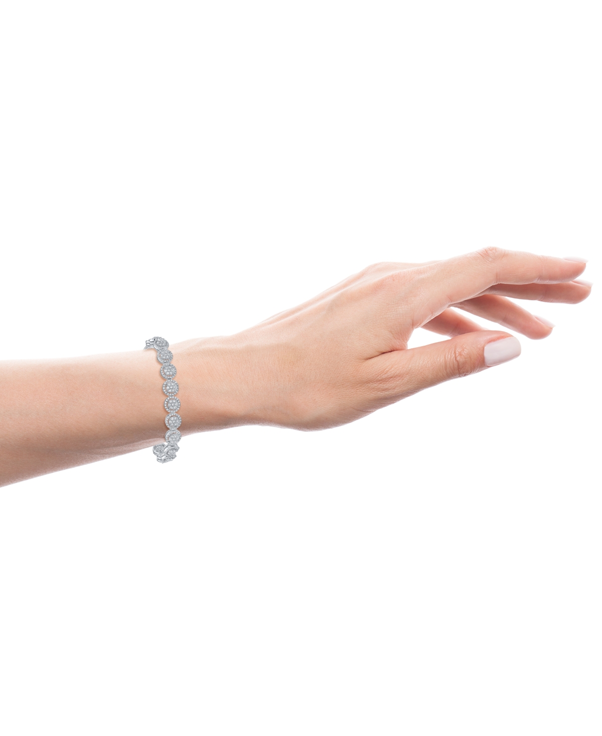 Macy's Diamond Halo Bracelet (5 Ct. T.w.) In 10k White Gold In Gold