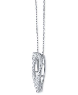 Diamond Heart 18" Pendant Necklace (3/4 ct. t.w.) in 10k White Gold