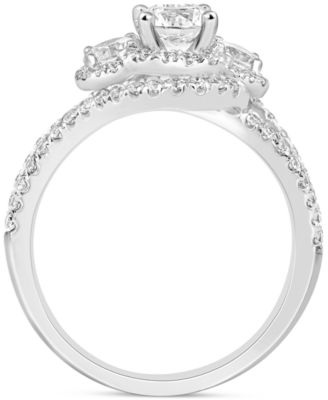 Diamond Halo Ring (1-1/2 ct. t.w.) in 14k White or Yellow Gold