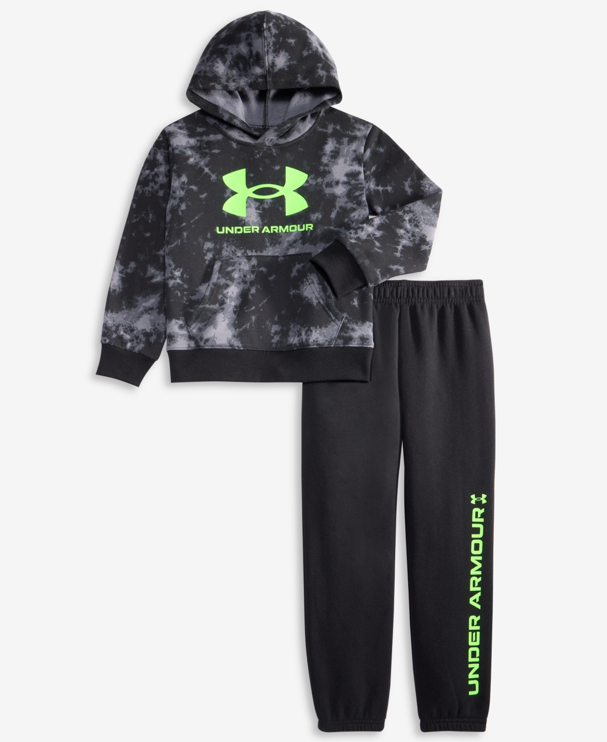 Under Armour Toddler & Little Boys Rival Printed Fleece Hoodie & Jogger Pants, 2 Piece Set In Blue