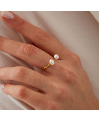 Double  Sterling Silver Adjustable Open Ring