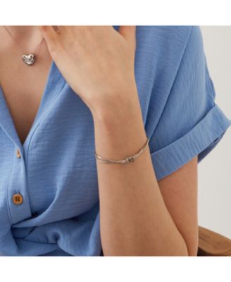 Sterling Silver Snake Chain Knot Bracelet