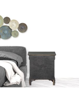 Two Drawer Nightstand for Bedroom Storage and Bedside Organization