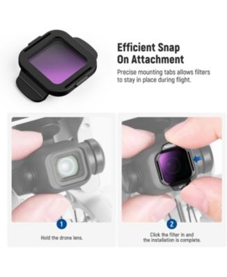 ND Filter Set Compatible with DJI Flip Drone (6 Pack), ND16 ND32 ND64 ND256 CPL UV Snap On Multicoated HD Optical Glass Neutral Density Circular Polarizing Lens Filter Accessories Kit, FL-N46