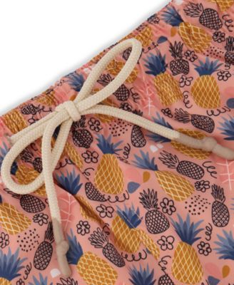 Sunset and Vines Men's Pineapple-Pattern Woven Swim Trunks