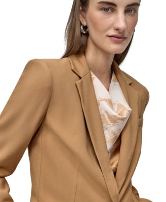 Petite Long Sleeve One-Button Blazer