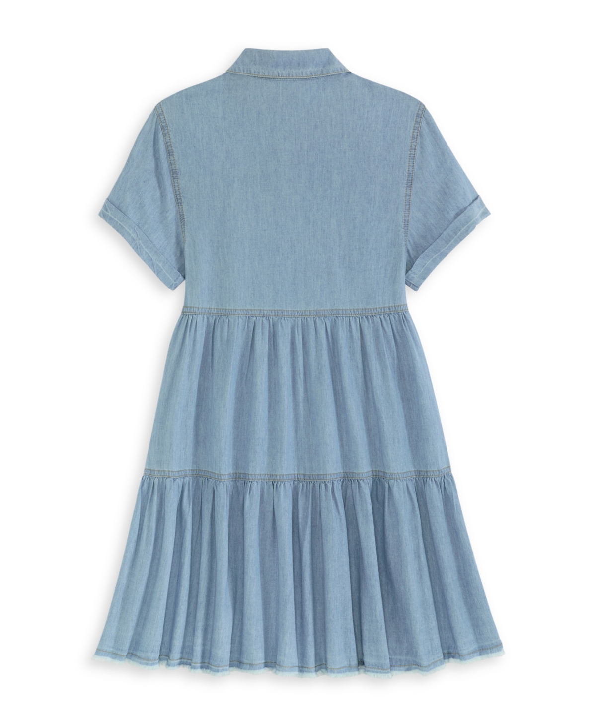 Scotch & Soda Big Girls Short Sleeve Lightweight Denim Dress In Blue