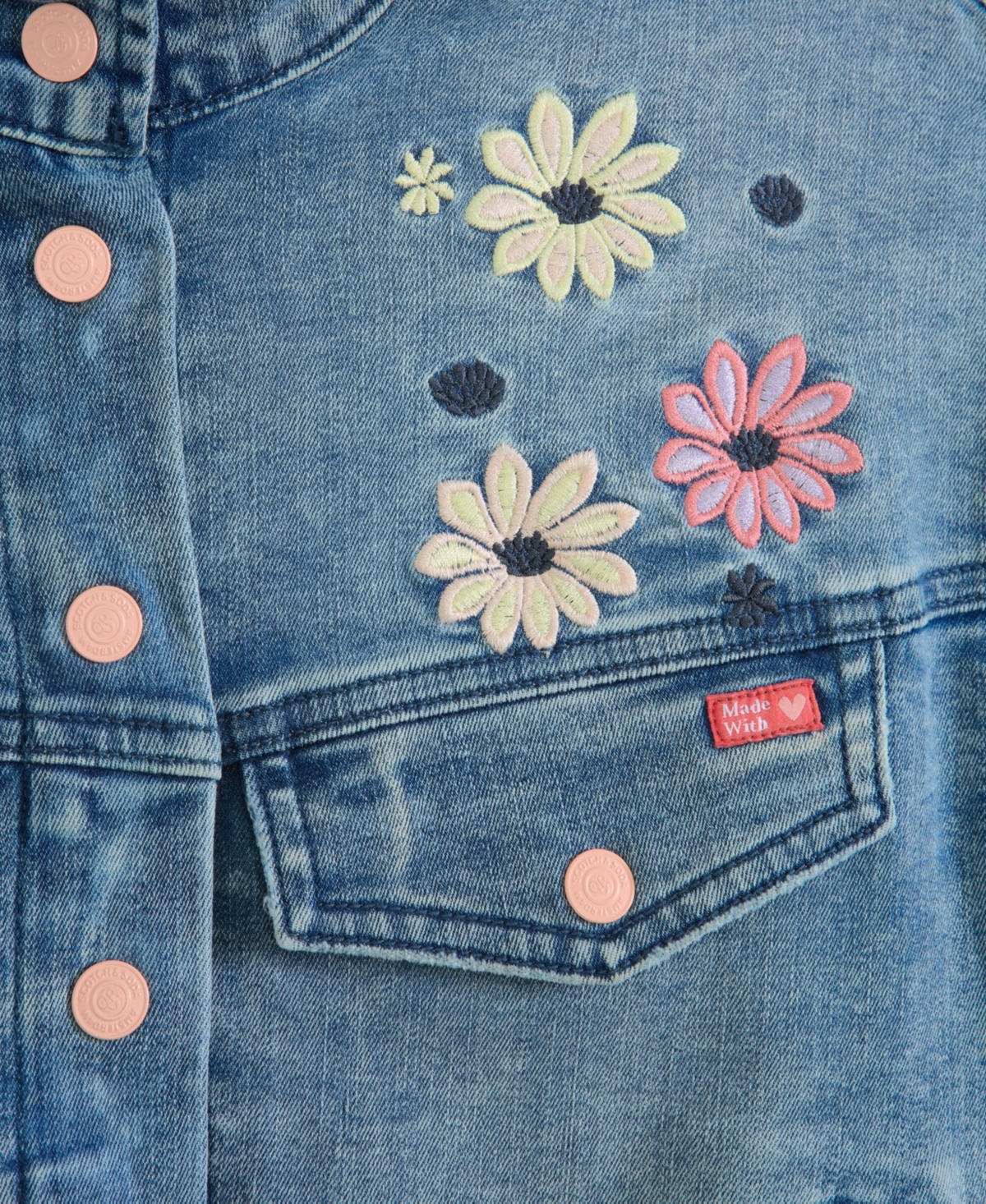 Scotch & Soda Big Girls Denim Group Stretch Jacket In Blue
