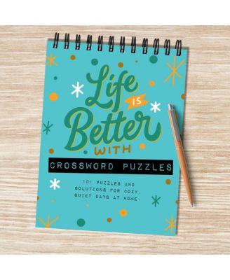 Life is Better with Crossword Puzzles Book Spiral Puzzle Pad