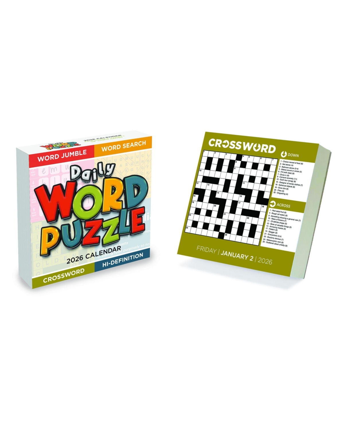 2026 Daily Word Puzzle Daily Desktop Calendar - Multicolor