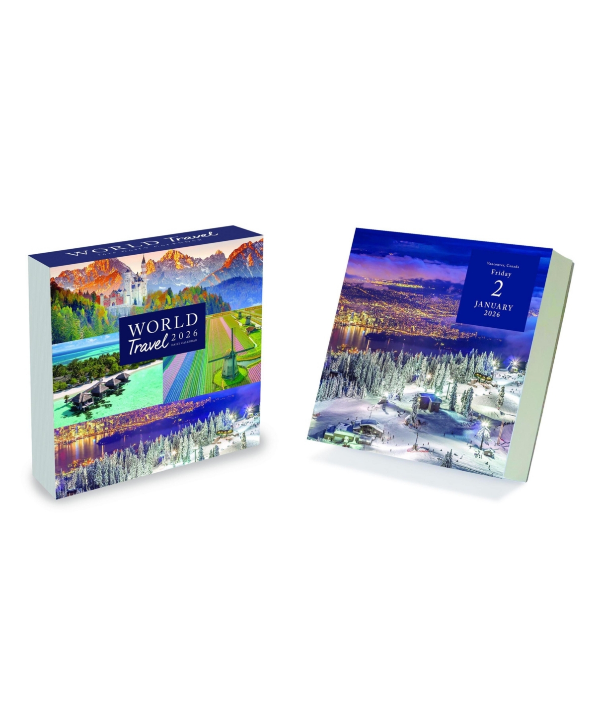 2026 World Travel Daily Desktop Calendar - Multicolor