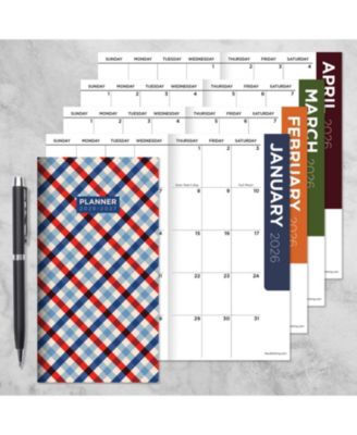 2026-2027 Patriotic Plaid Small Monthly Pocket Planner