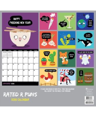 2026 Rated R Puns Wall Calendar