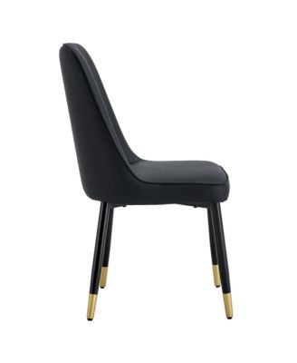 2 Black PU Dining and Living Room Chairs (Set of 2)