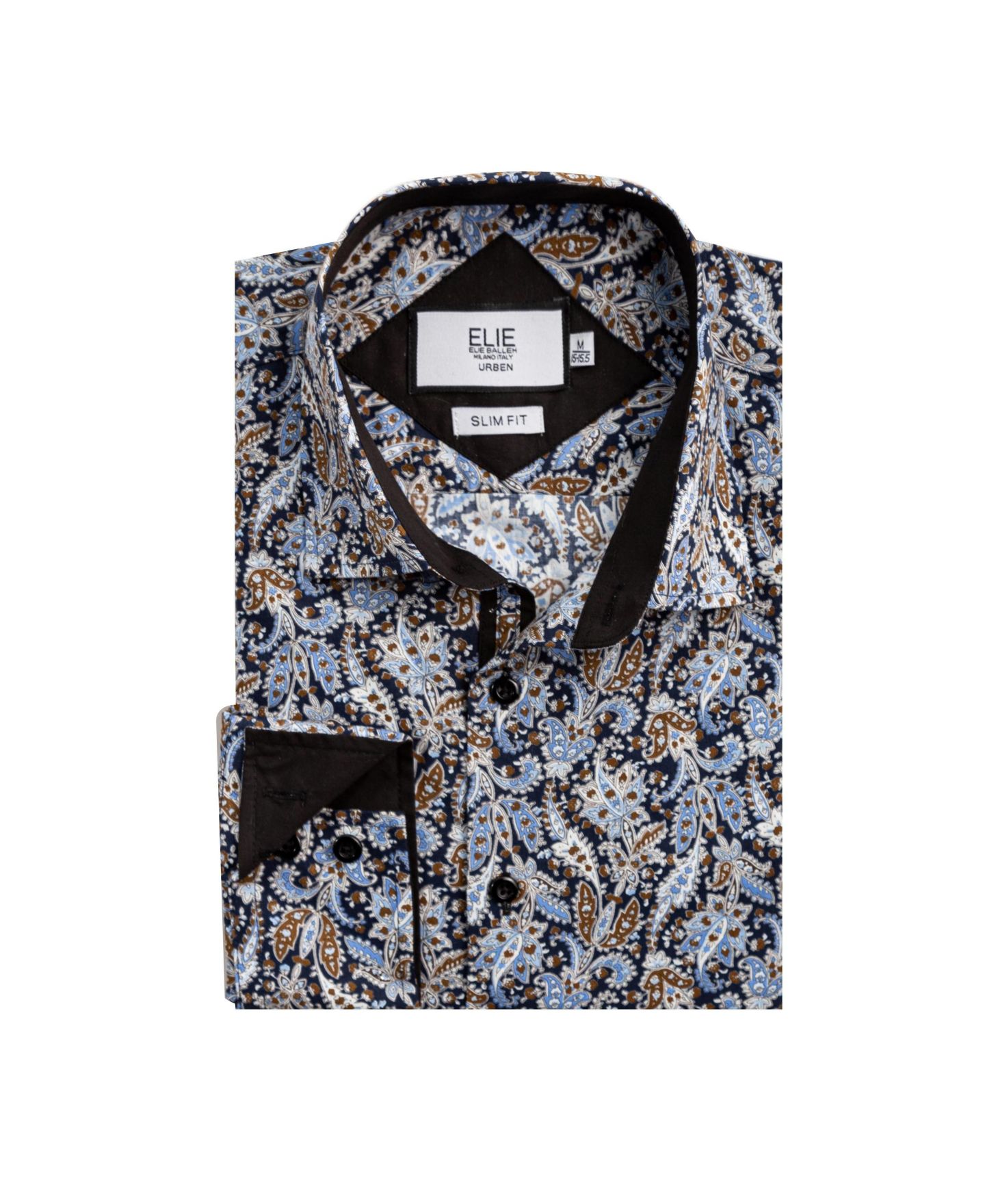 Рубашка Elie Balleh Navy Paisley Sport Slim Fit Shirt для мальчиков, цвет: Тёмно-синий — фото 1