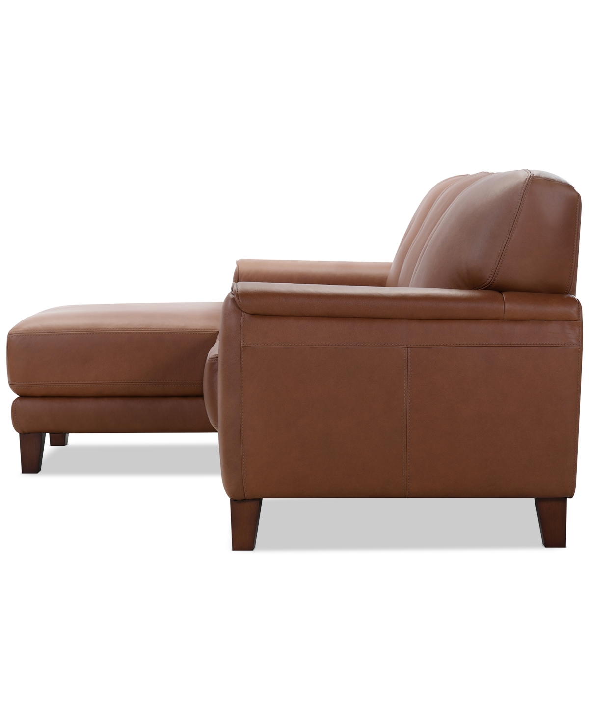 Macy's Ashlinn 2-pc. Leather Chaise Sofa, Exclusively At  In Brown
