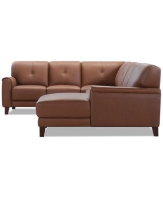 Ashlinn 4-Pc. Leather Chaise Sectional, Exclusively at Macy's