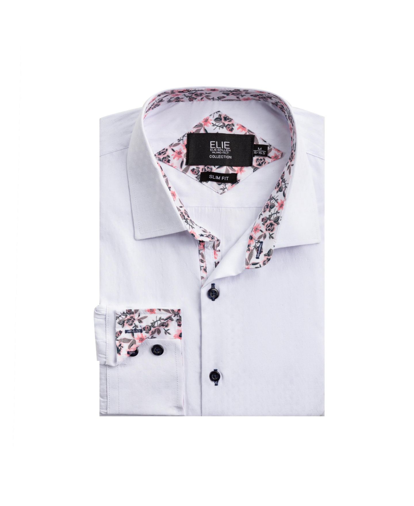 Рубашка Elie Balleh White Slim Fit Jacquard Dot Shirt для мальчиков, цвет: Белый — фото 1