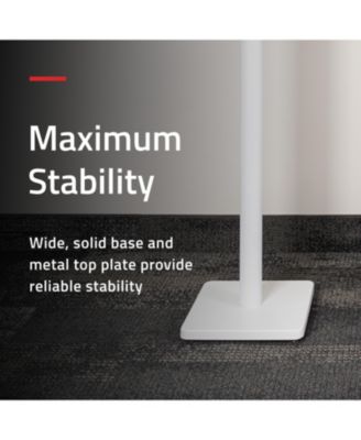 Floor Speaker Stands for Surround Sound and Bookshelf Speakers with Solid Construction, Adjustable Floor Spikes, Rubber Isolation Feet, Cable Management, Square Base - Matte White/Pair SS05SWH