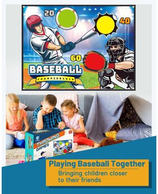 Sticky Baseball Toss Game Set – Indoor/Outdoor Throwing Target Toy with 3 Balls | Backyard, Birthday & Team Sports Gift for Kids Ages 3+