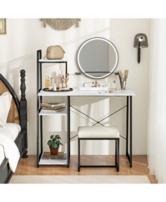 Computer Desk with Shelves and 3-Tier Storage Bookshelf