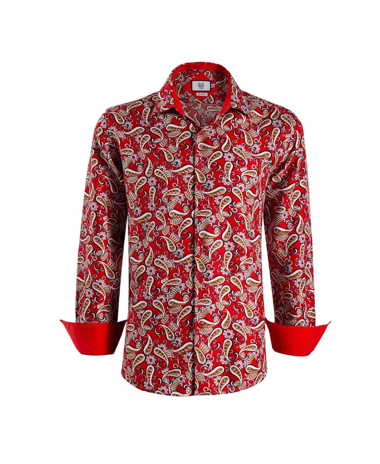 Рубашка Elie Balleh Paisley Sport Slim Fit Shirt для мальчиков, цвет: Красный — фото 2