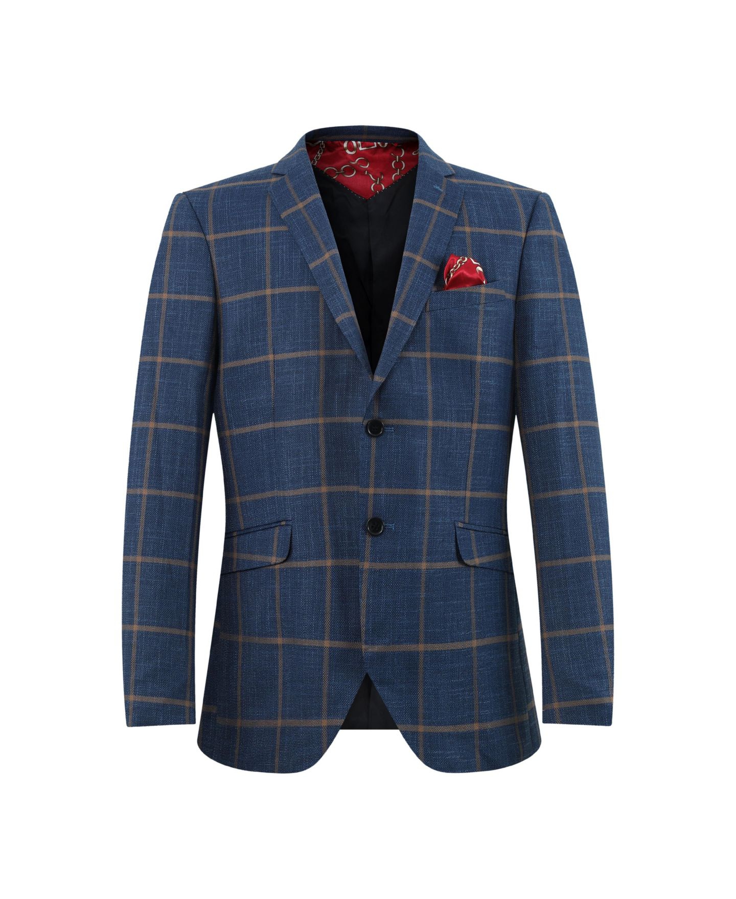 Куртка Elie Balleh Navy Slim Fit Plaid Jacket для мальчиков, цвет: Тёмно-синий — фото 1