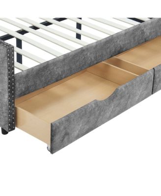 Upholstered Daybed with Drawers and Tufted Sofa Bed