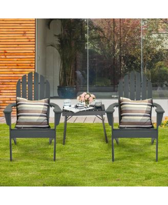 2PCS Wooden Classic Adirondack Chair Lounge Chair Outdoor Patio