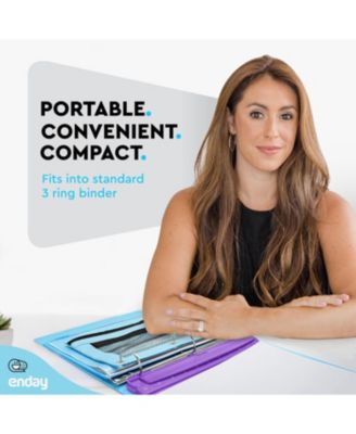 3 Hole Punch Pink, Portable Hole Puncher for 3 Ring Binder, 3 Sheets Capacity, Removable Chip Tray, 10” Ruler for School, Office, 1 Pc-by Enday