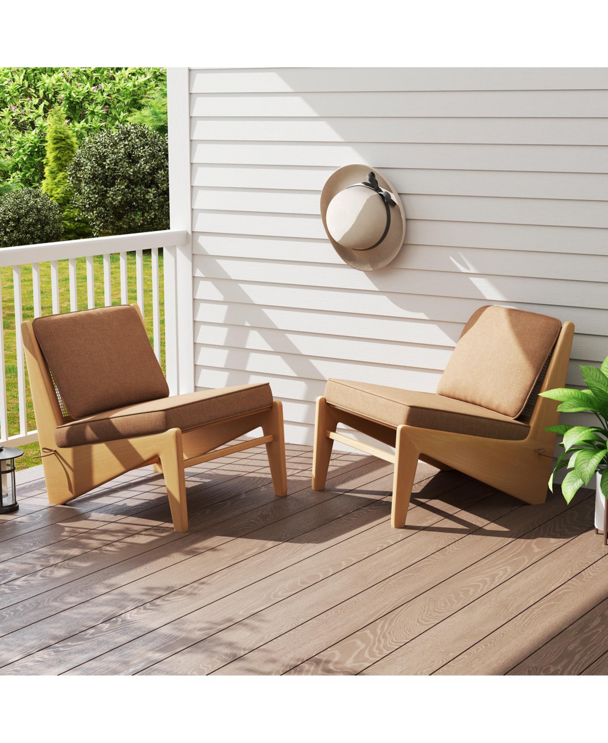 2-Pack Outdoor Patio Cushion Set with Removable Covers