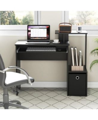 Space-saving Computer Desk with Pull-out Keyboard Tray