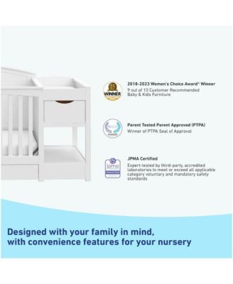 Bellwood 5-in-1 Convertible Crib & Changer with Drawer (White)