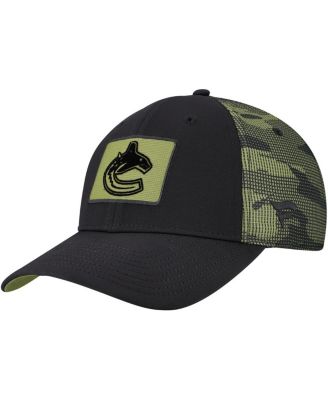 Men's Black Vancouver Canucks Authentic Pro Military Appreciation Adjustable Hat