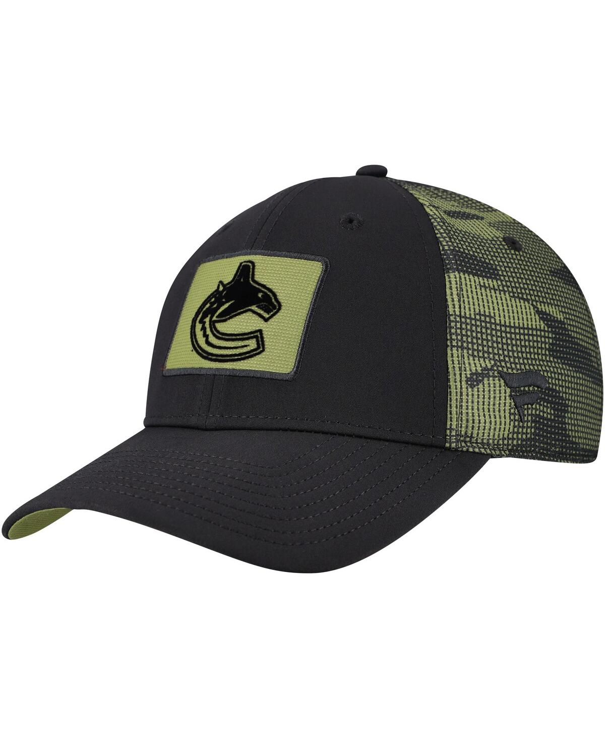 Fanatics Men's Black Vancouver Canucks Authentic Pro Military Appreciation Adjustable Hat