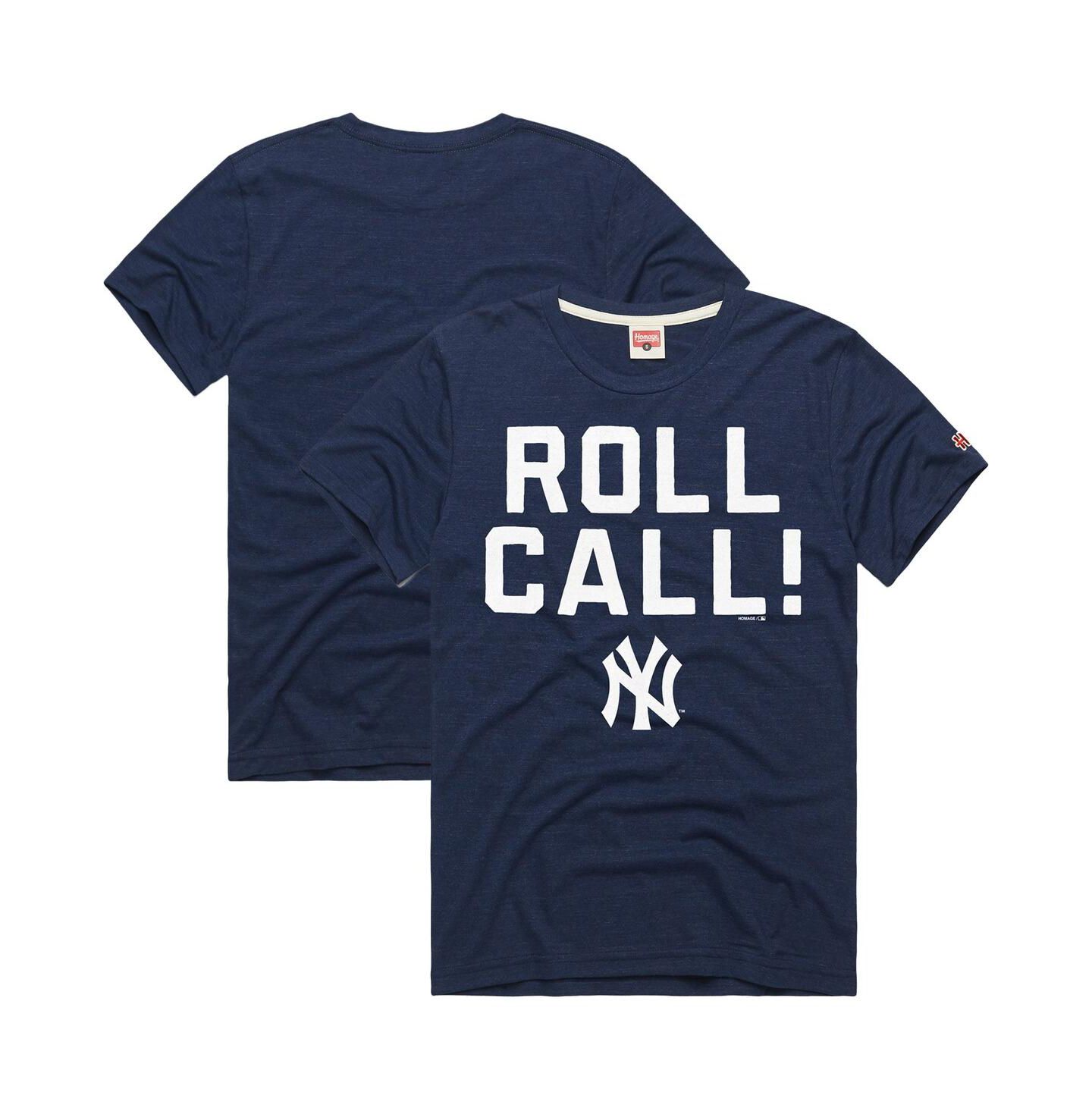 Мужская футболка Homage Navy New York Yankees Hyper Local Tri-Blend — фото 1