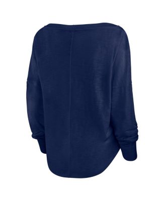 Women's Navy Sporting Kansas City Corner Kick Long Sleeve Fashion T-Shirt