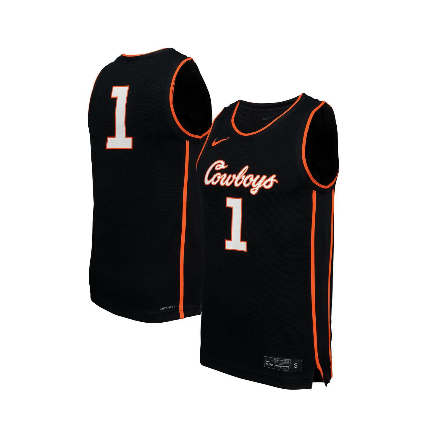 Мужской топ Nike 1 Black Oklahoma State Cowboys Replica Basketball Jersey — фото 1
