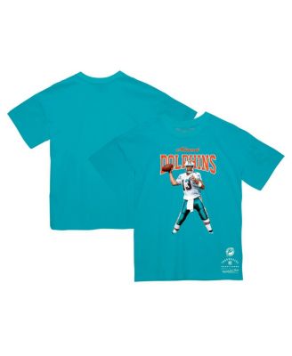 Mitchell & Ness - Men's Dan Marino Aqua Miami Dolphins Sideline Retired Player T-Shirt