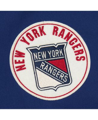Men's Blue New York Rangers Vintage Coaches Cotton Twill Full-Zip Jacket