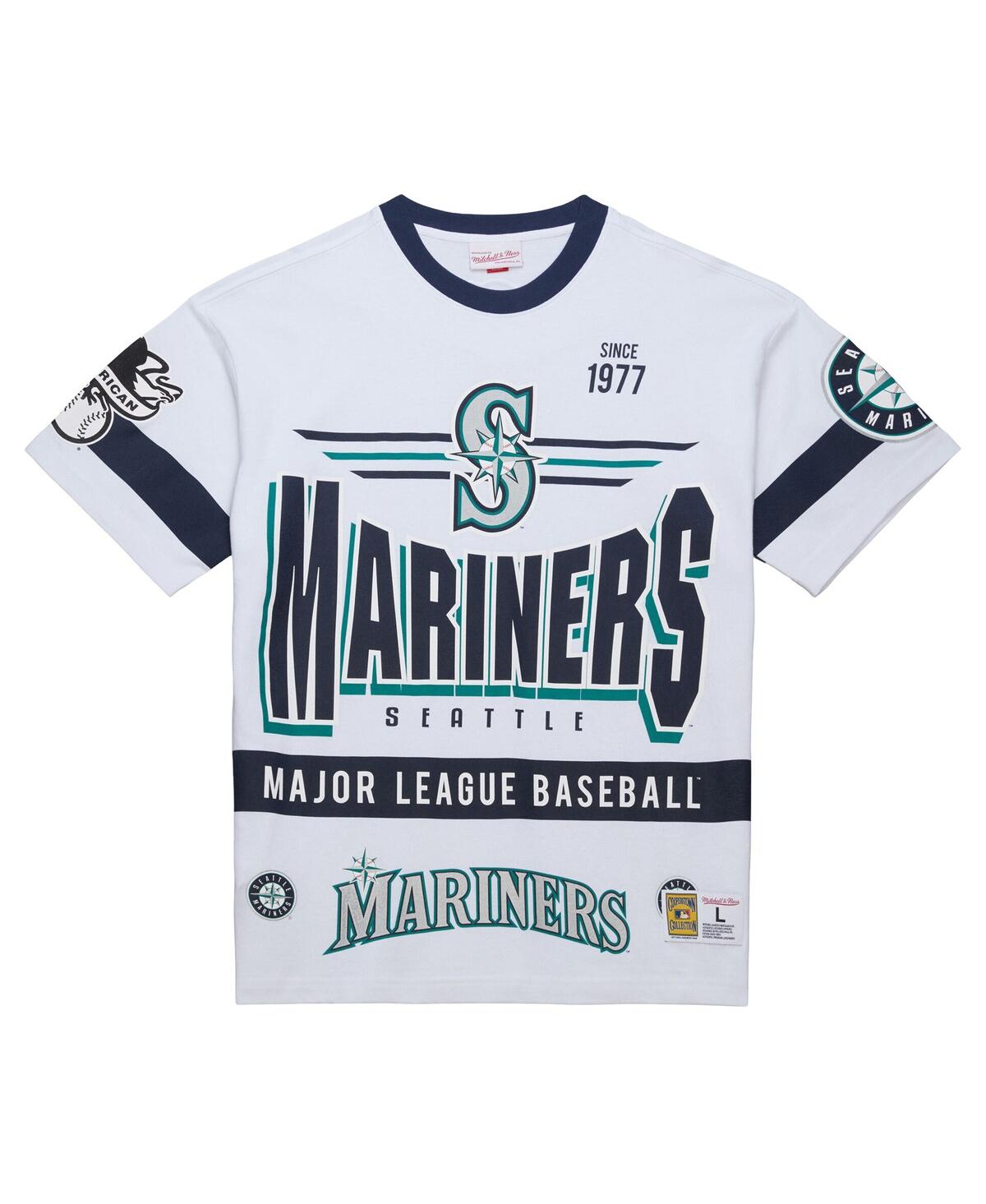 Mitchell & Ness Men's White Seattle Mariners Cooperstown Collection Team Origins Premium T-shirt In Multi