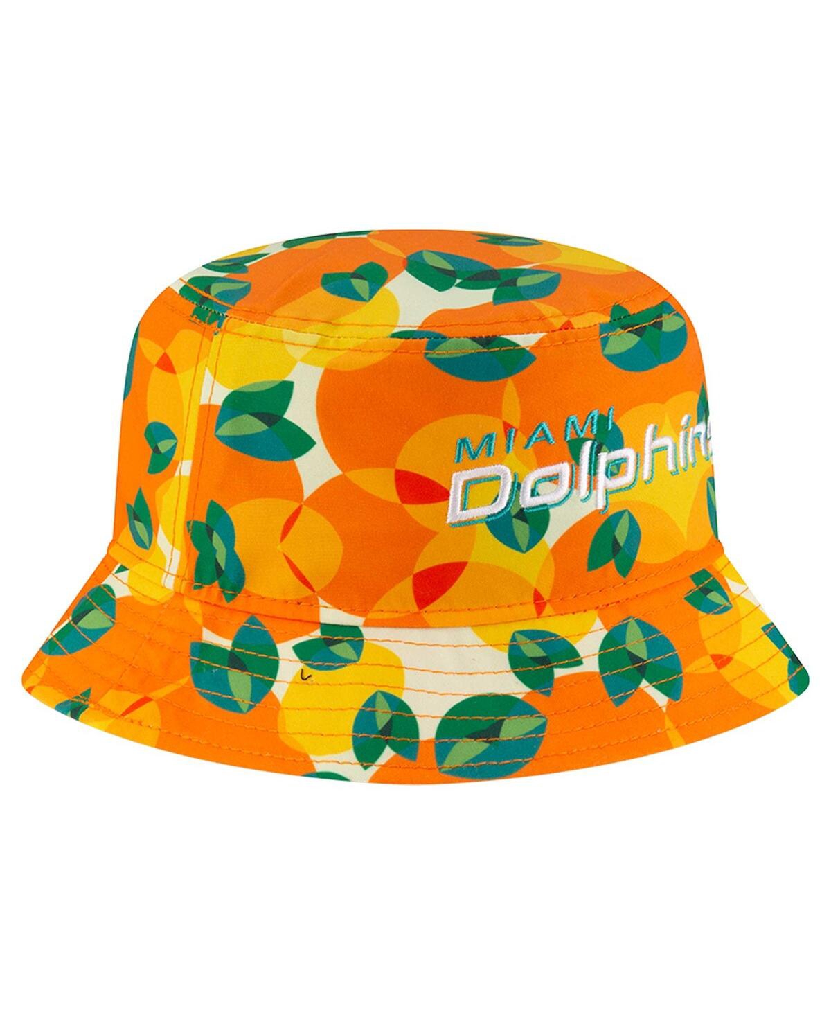 NEW ERA MEN'S ORANGE MIAMI DOLPHINS CITRUS BUCKET HAT 